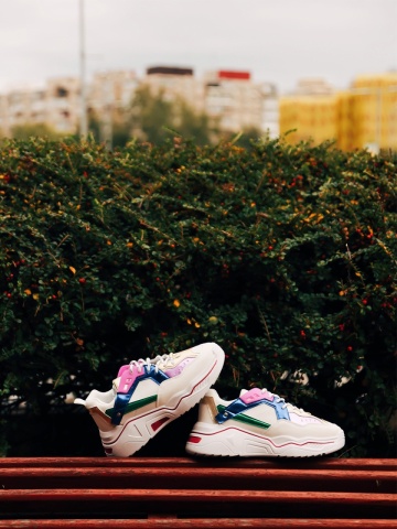Pantofi sport dama albastri din piele ecologica Kamea