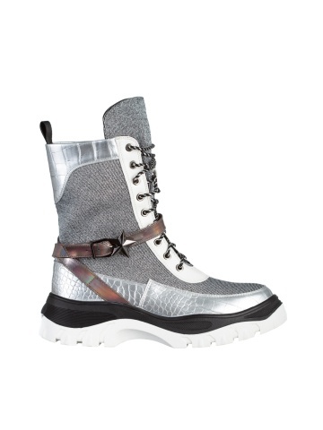 Pantofi sport dama arginti din material textil Regenia - Img 6