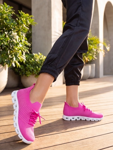 Pantofi sport dama fucsia din material textil Romeesa