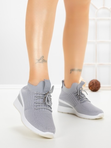 Pantofi sport dama gri din material textil Rosavia