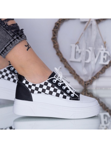 Pantofi sport dama negri din piele naturala Emaerrys