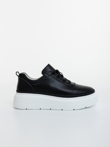 Pantofi sport dama negri din piele naturala Laurina - Img 4