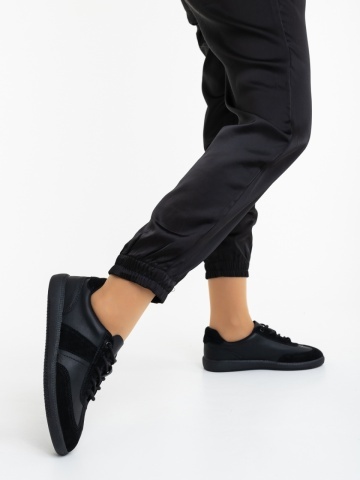 Pantofi sport dama negri din piele naturala Orcadia