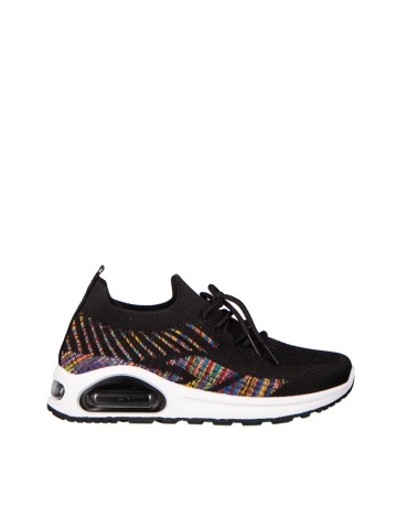 Pantofi sport dama negru cu alb din material textil Ikel - Img 6