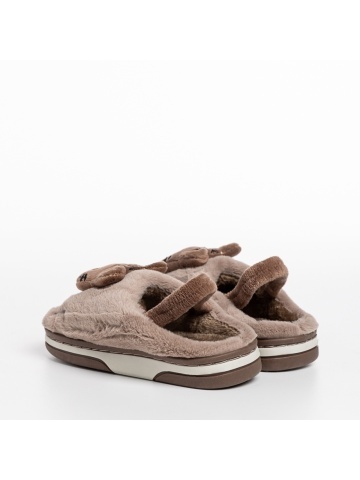 Papuci copii bej din material textil Sivan - Img 3