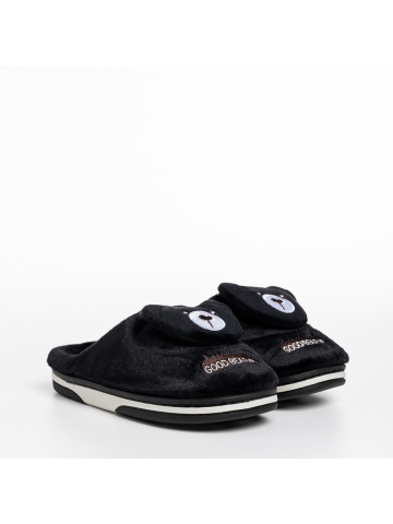 Papuci copii negri din material textil Ronnie
