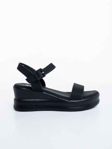 Sandale dama cu platforma negre din piele ecologica Kandria - Img 4