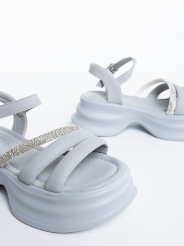 Sandale dama gri din piele ecologica Misora - Img 5