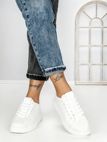 Sneakers dama albi din piele ecologica Dawira - Img 2
