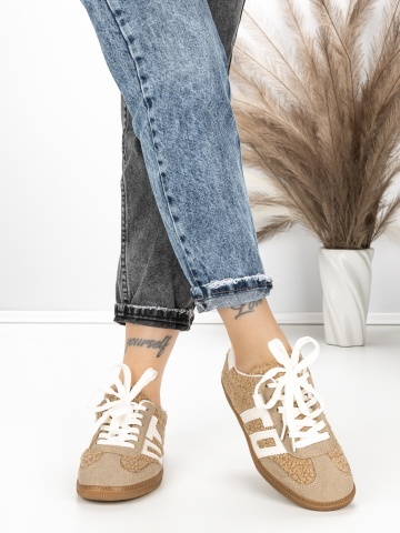 Sneakers dama kaki din piele ecologica si material textil Celestia - Img 2