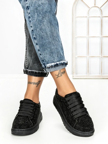 Sneakers dama negri din material textil Alixie - Img 2