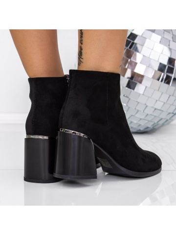 Botine dama negre din material sintetic Miharia - Img 3