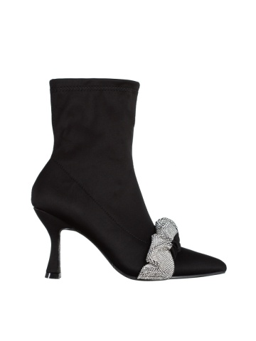 Botine dama negre din material textil cu toc Revonda - Img 5