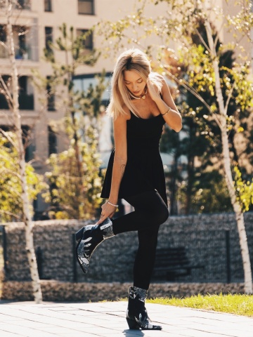 Botine dama negre din piele ecologica Sudie - Img 3