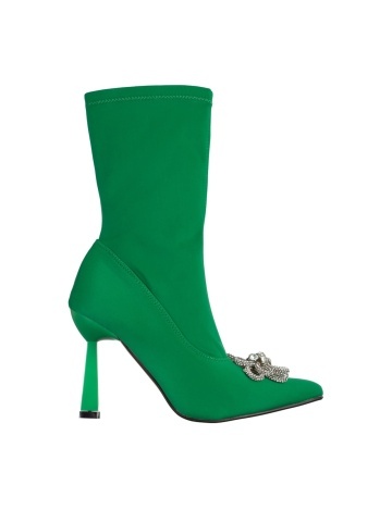 Botine dama verzi din material textil Yarely - Img 6