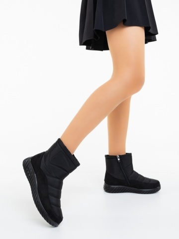 Ghete dama negre din material textil Farzana