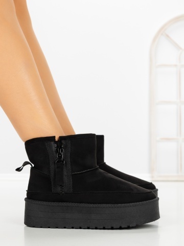 Ghete ug dama negre din material textil Fodora - Img 3