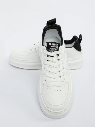Pantofi casual barbati albi din piele ecologica Olander