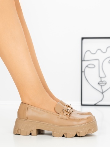 Pantofi casual dama kaki din piele ecologica Aromae - Img 3
