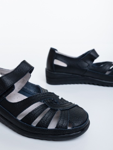 Pantofi casual dama negri din piele ecologica Eniva - Img 5