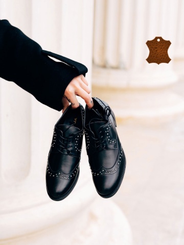 Pantofi casual dama negri din piele naturala Adiel