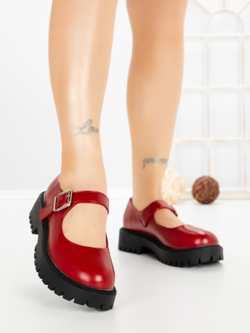 Pantofi casual dama visinii din piele ecologica Rovinae