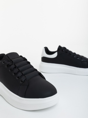 Pantofi sport barbati negri cu alb din piele ecologica Wilder - Img 3