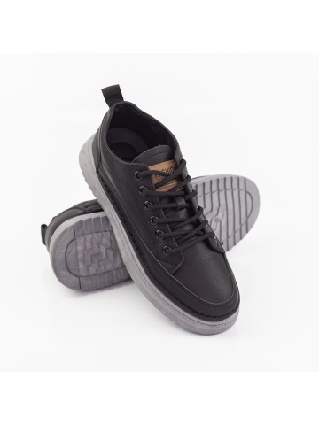 Pantofi sport barbati negri din piele ecologica Mirven - Img 3