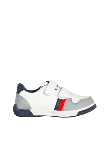 Pantofi sport copii gri cu alb din piele ecologica Buddy - Img 4