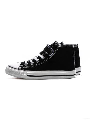 Pantofi sport copii negri din piele ecologica si material textil Meloria - Img 4