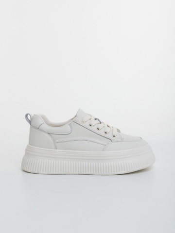 Pantofi sport dama albi din piele naturala Fayla - Img 4