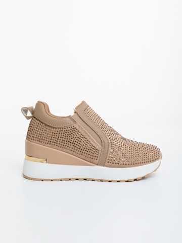 Pantofi sport dama bej din material textil Lovara - Img 4