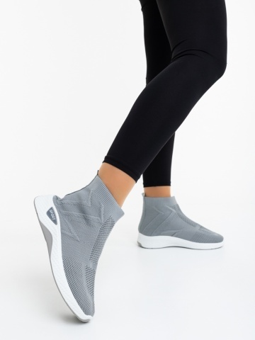Pantofi sport dama gri din material textil Astera - Img 2