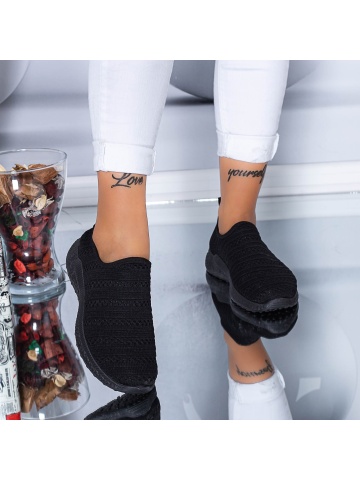 Pantofi sport dama negri din material textil Daerrys - Img 2