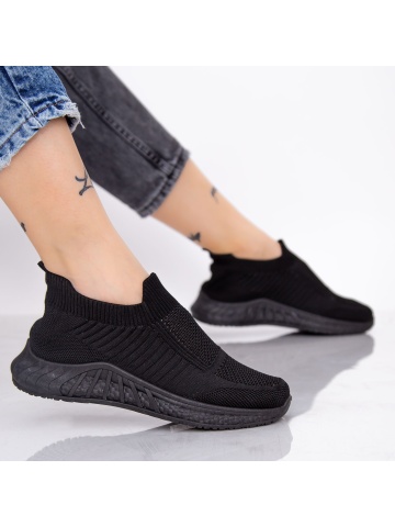 Pantofi sport dama negri din material textil Drozrae