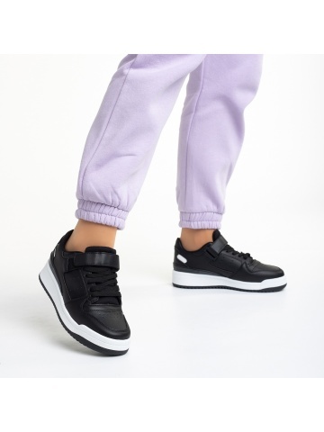 Pantofi sport dama negri din piele ecologica Colter