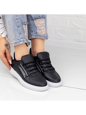 Pantofi sport dama negri din piele ecologica Evawrys