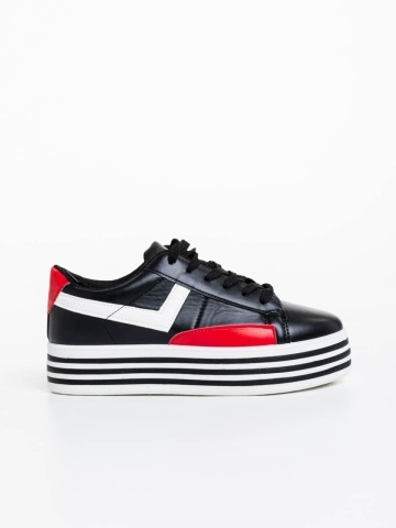 Pantofi sport dama negri din piele ecologica Gratiela - Img 4