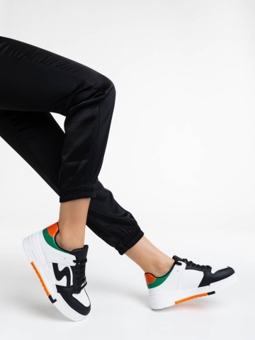 Pantofi sport dama negri din piele ecologica Ralanda