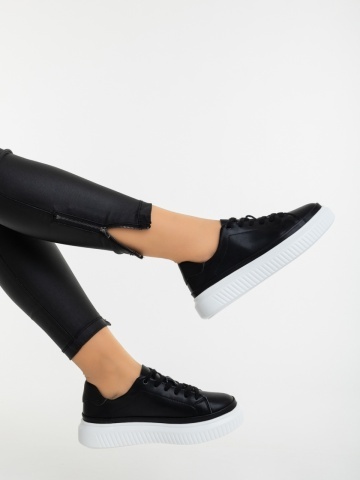 Pantofi sport dama negri din piele naturala Zorilia