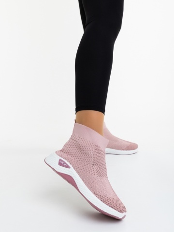 Pantofi sport dama roz din material textil Siara