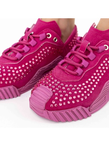 Pantofi sport dama visinii din material textil Lucirna - Img 5