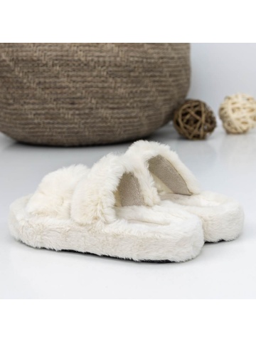 Papuci dama albi din material textil Dremina - Img 5