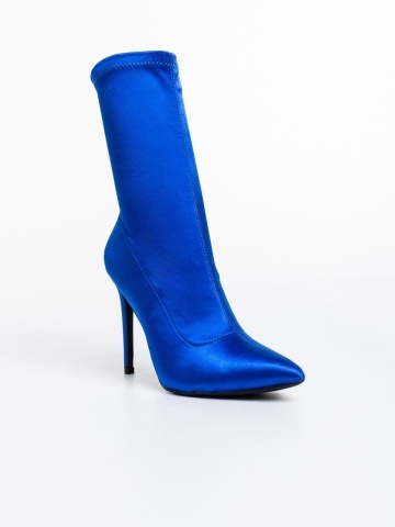 Botine dama albastre din material textil Lionesse