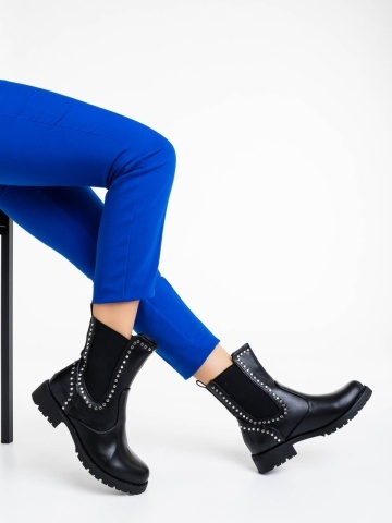 Botine dama negre din piele ecologica Amara - Img 2