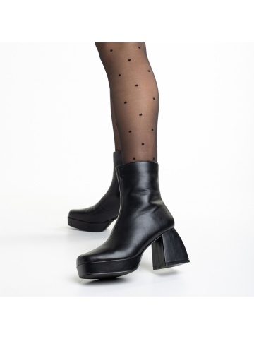 Botine dama negre din piele ecologica Emersyn