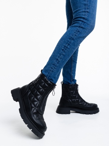 Botine dama negre din piele ecologica Katarina
