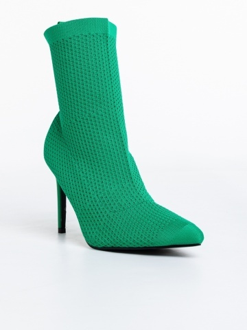 Botine dama verzi din material textil Zemfira