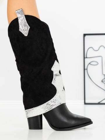 Ciocate dama negre din material textil Azorna - Img 5