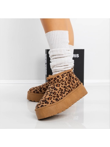 Cizme dama leopard din material textil Camira - Img 3
